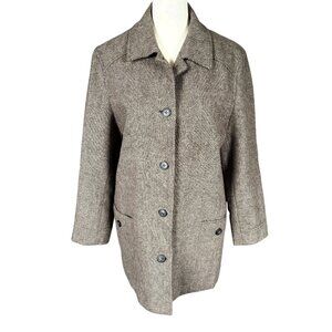 Harve Benard long sleeve collared button down fully lined wool coat size 8
